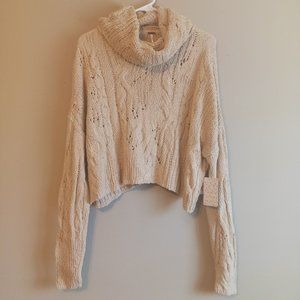 NWT free people cropped cowl neck sweater